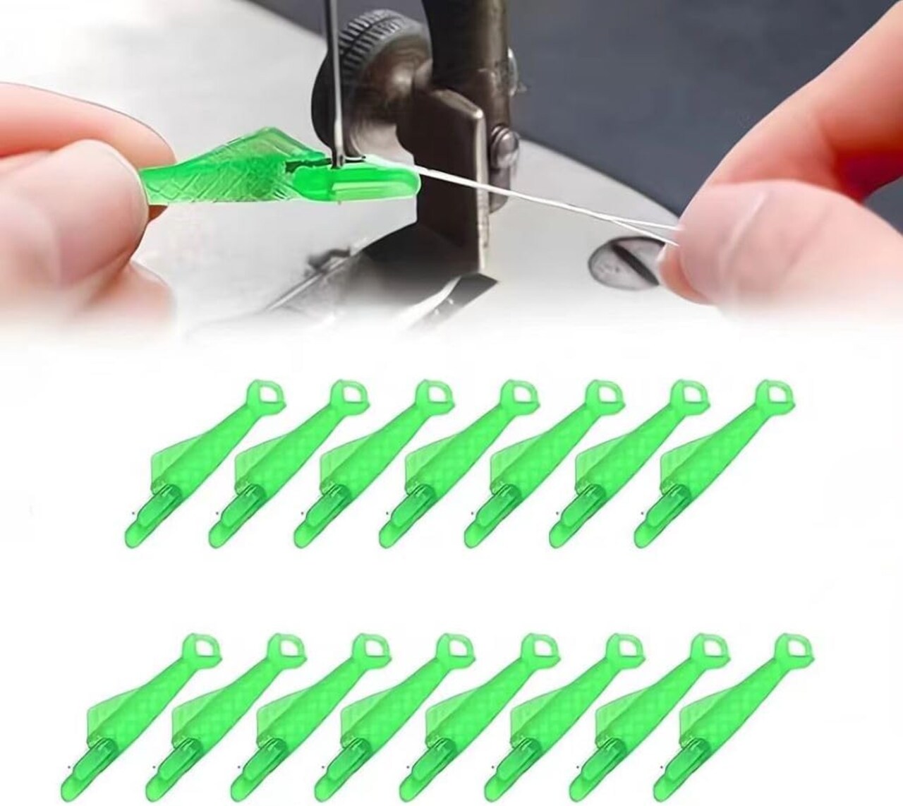 Fish Mouth Automatic Sewing Needle Threader - 15pcs Upgrade Quick Loop, Easy Self-Thread Tool